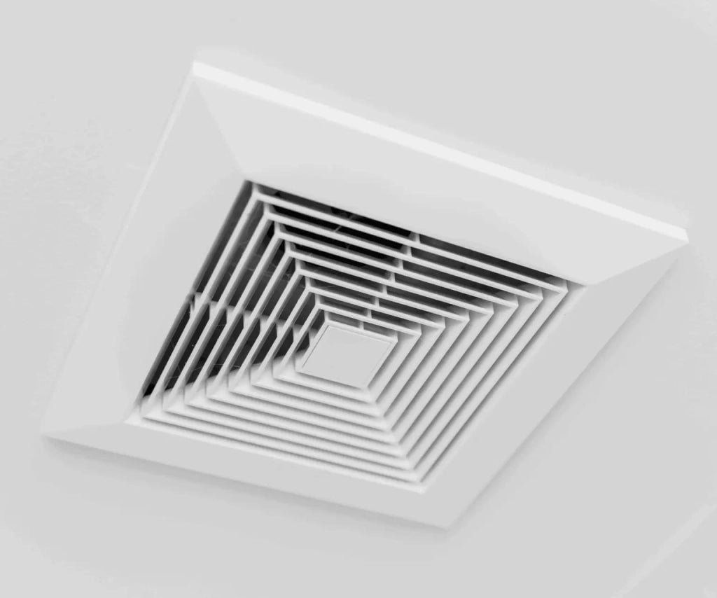 Ventola Aspirazione Bagno Da Muro o Soffitto Grande 250X250mm Foro 200X200mm Profondità 150mm 25W 230V 50Hz 150m³/h 35dB