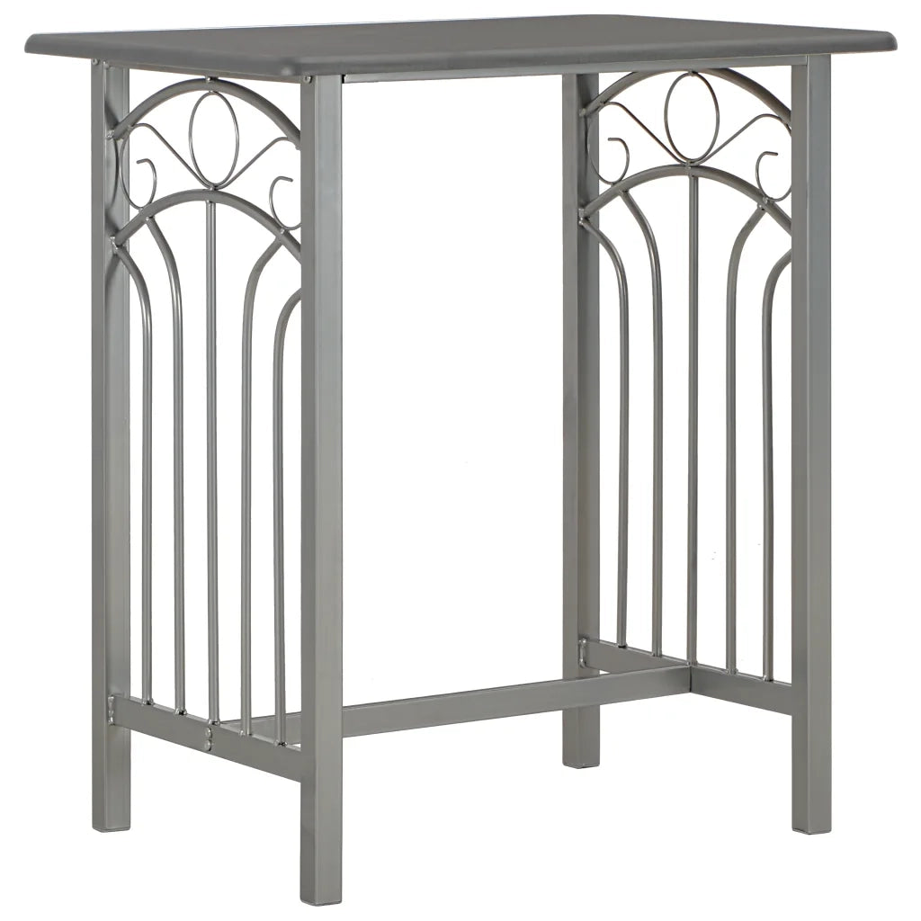 Set da Bar 3 pz in Legno e Acciaio Antracite 284397