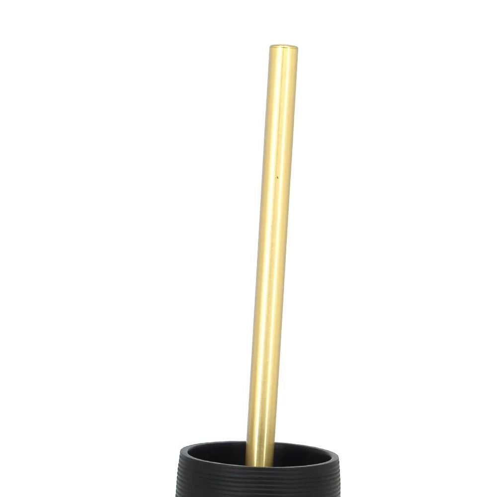 Porta scopino d'appoggio nero e oro in poliresina - Serie Elegant