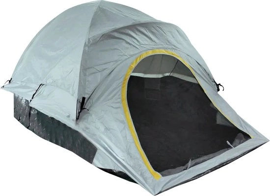 Tenda per Campeggio - Tenda per Auto - Tenda per Campeggio con Cassetta - Copriporta per Campeggio sul Portellone - Tenda per Auto con Protezione Solare - Maniglia in Fibra di Vetro - Impermeabile - 200cm - Grigio Chiaro
