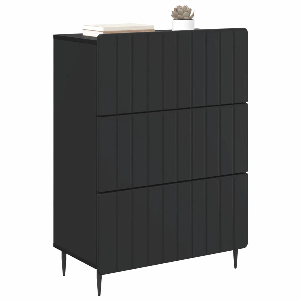 Mobile con Cassetti Nero 66 x 34,5 x 92 cm Legno ingegnerizzato