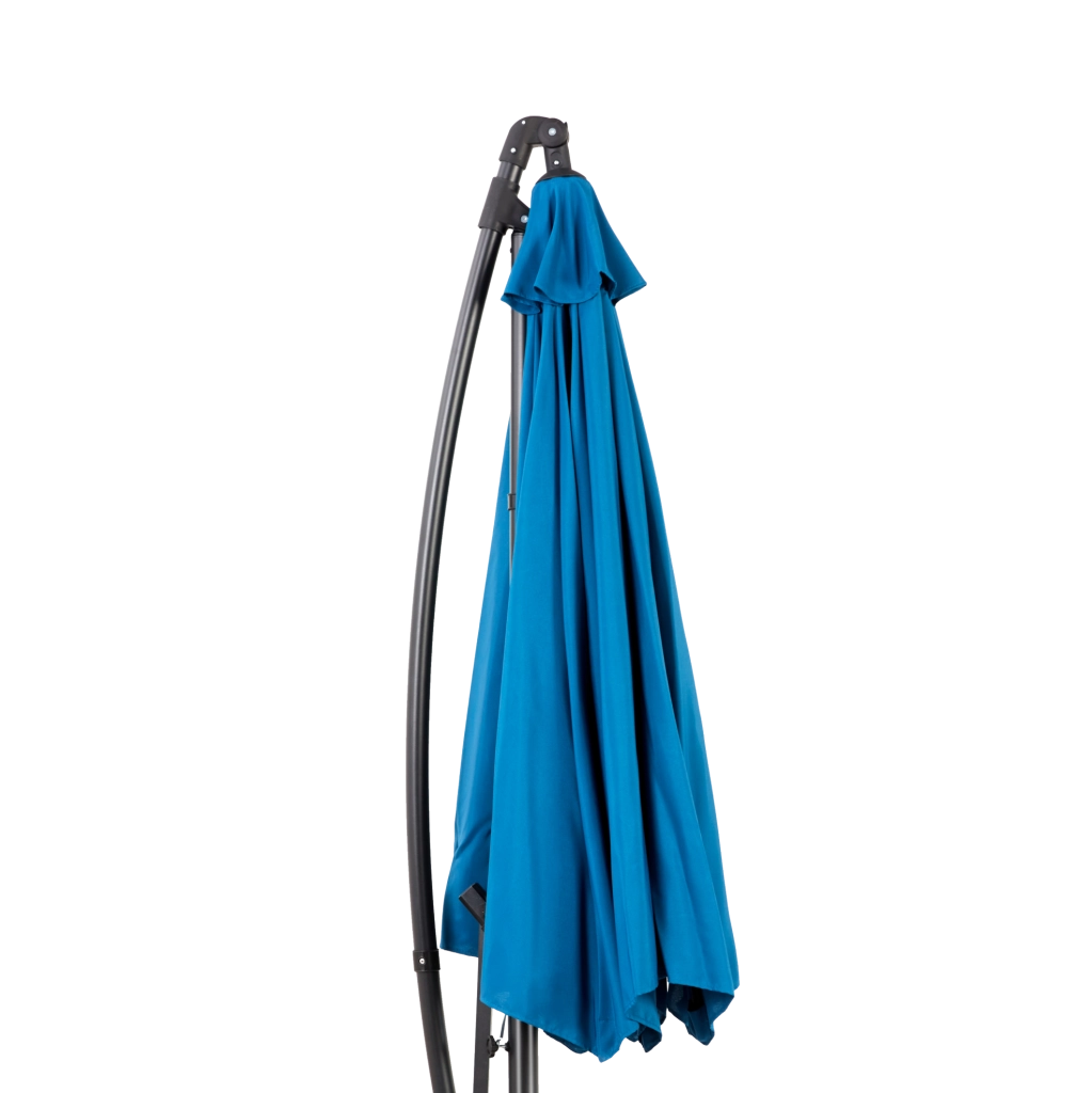 Ombrellone da giardino a sbalzo 10 ft con manovella e inclinazione; blu scuro; in acciaio