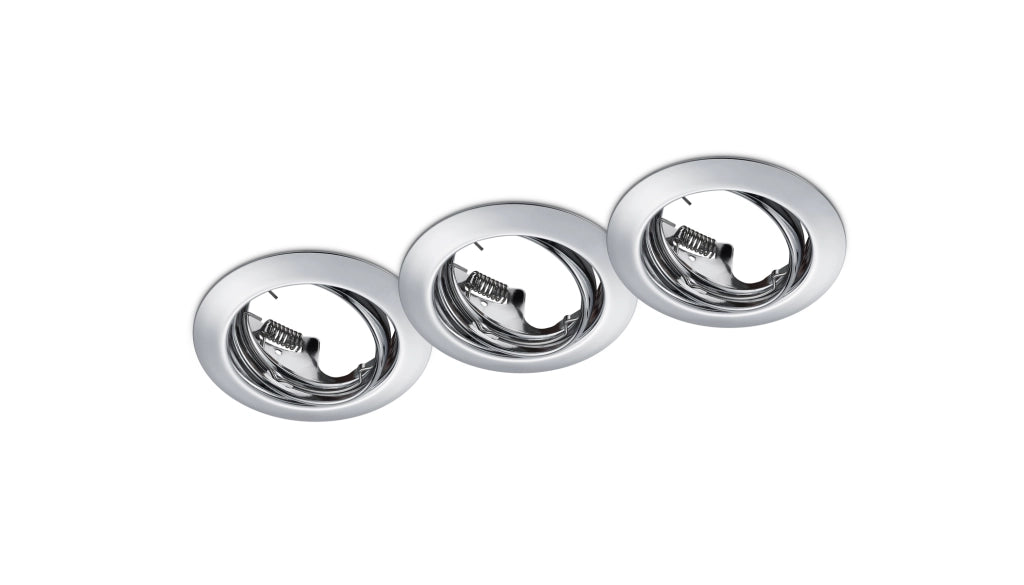 Faretti da Incasso Rotondi Orientabili Cromati 3W 8per8 cm Kit 3 Pz Jura GD Trio