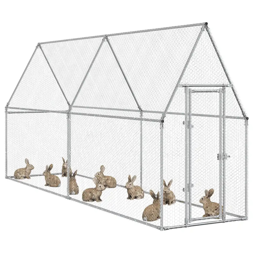 Gabbia per Polli Argento 400x100x190 cm in Acciaio Zincato 172551