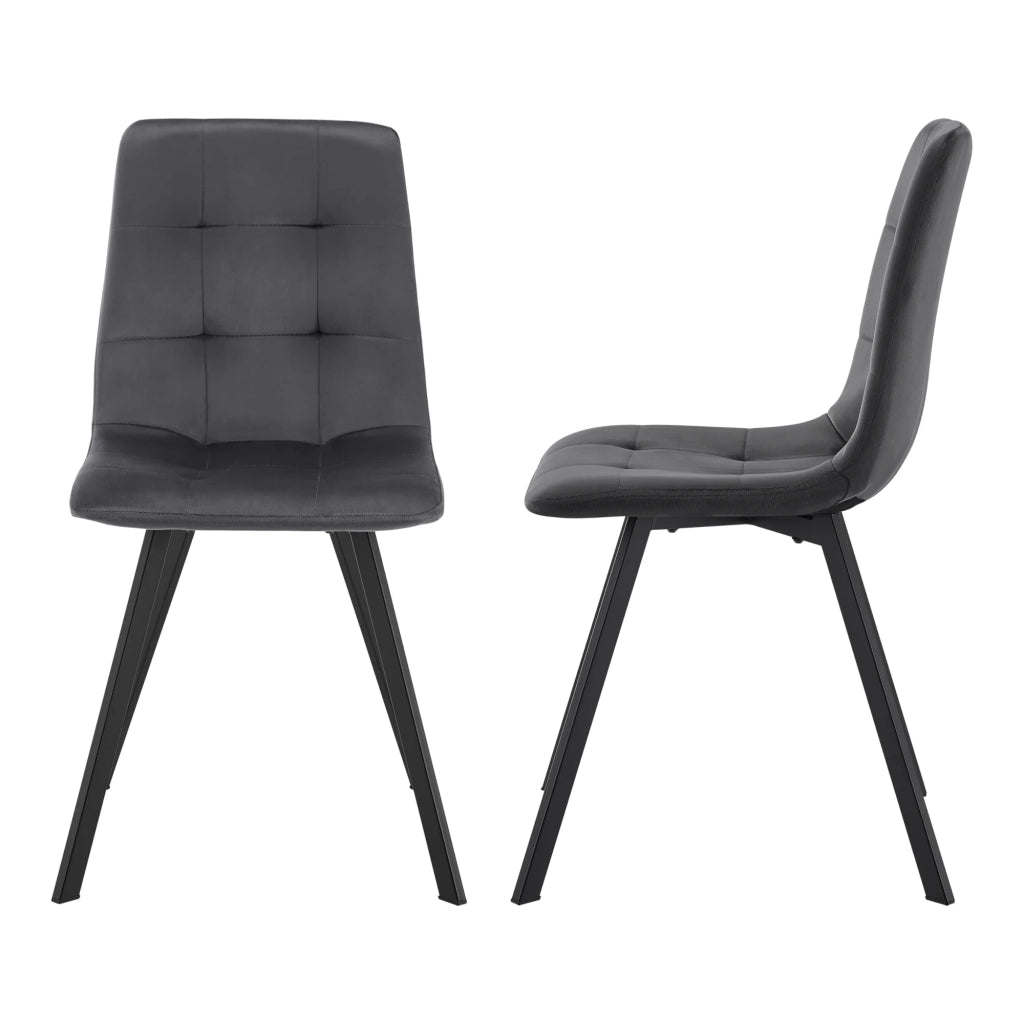 Set di 4 sedie da pranzo dal design moderno e robusto 89 x 44 x 54 cm grigio scuro 03_0009841