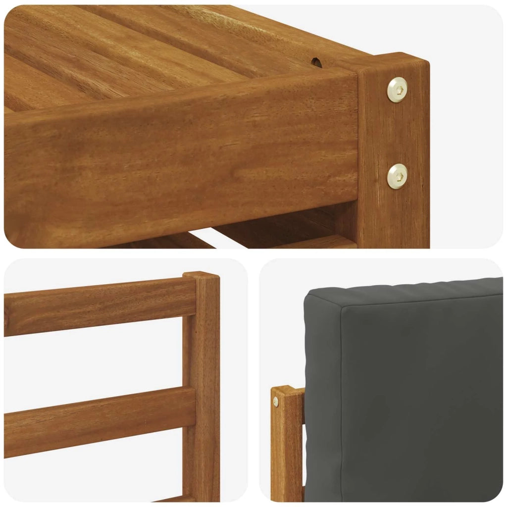 Set divano sezionale con cuscino 7 pcs Naturale e Antracite 3375112