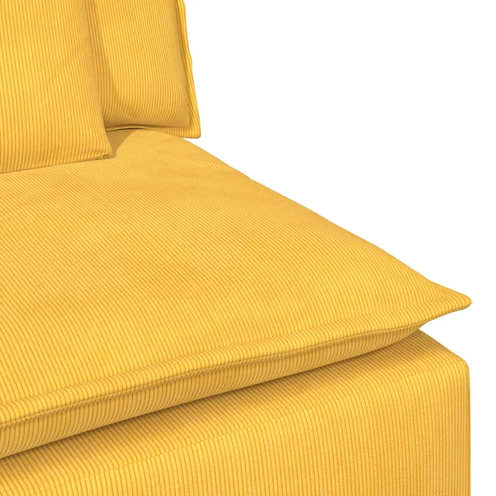 Modulo Centrale Divano Modulare con Cuscini Giallo Chiaro 100cm