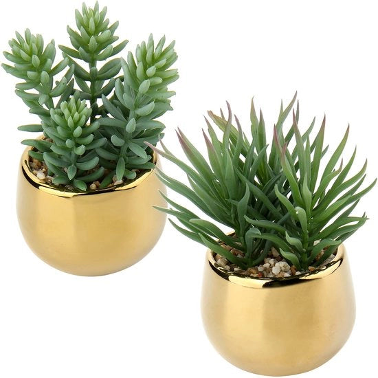 Due piante artificiali di fiori, in vaso ceramico, decorazione, salotto, giardino, balcone, camera da letto, bagno