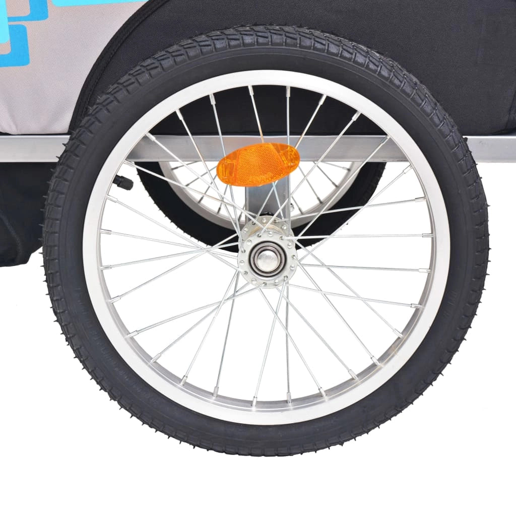 Rimorchio per bicicletta per bambini grigio e blu 30 kg 02_0004488