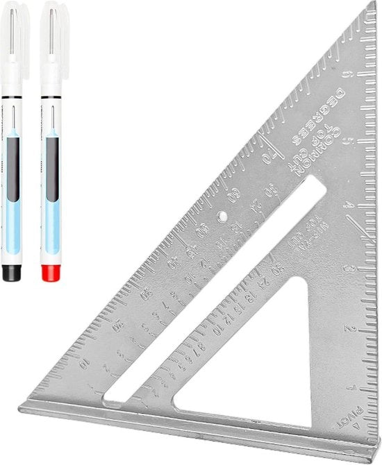 Liniaal quadrato in metallo per lavorazione del legno - liniaal rettangolare - marker.
