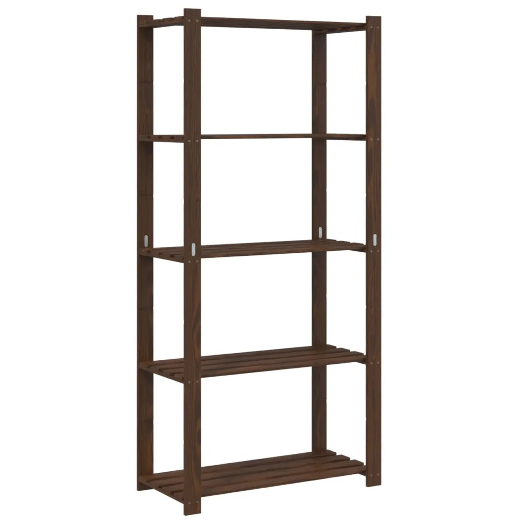 Scaffale a 5 Livelli Marrone 80x38x170 cm in Legno di Pino CFW2857604
