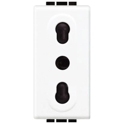 Bticino living light presa bianca bivalente bipasso standard italia n4180