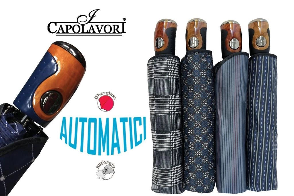 1 Pezzo Ombrello da Pioggia Mini Automatico Pongee Fantasia 3 Decori