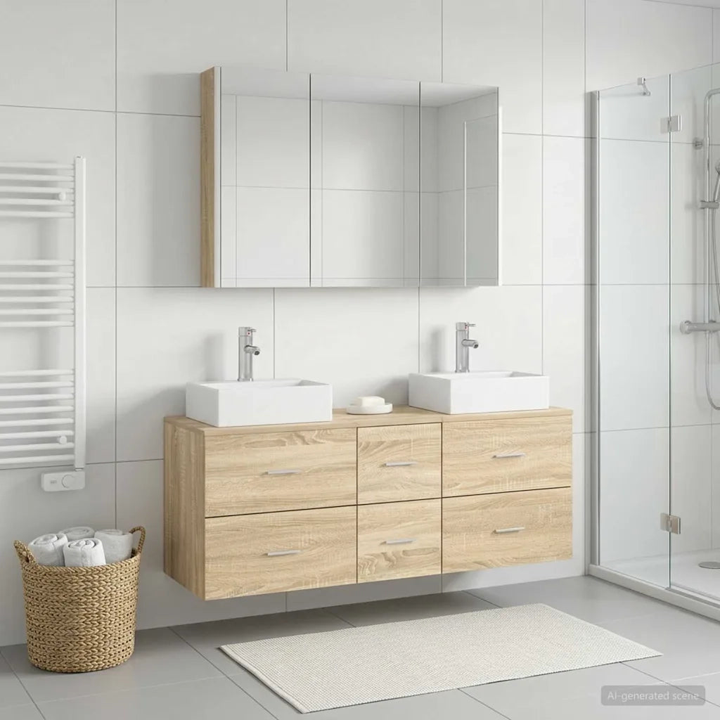 Set di mobili per il bagno 4 pcs Rovere Sonoma 3406825