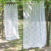 Tenda con Passanti Shabby Chic Ricamata Soggiorno Letto Avorio Blanc Mariclò