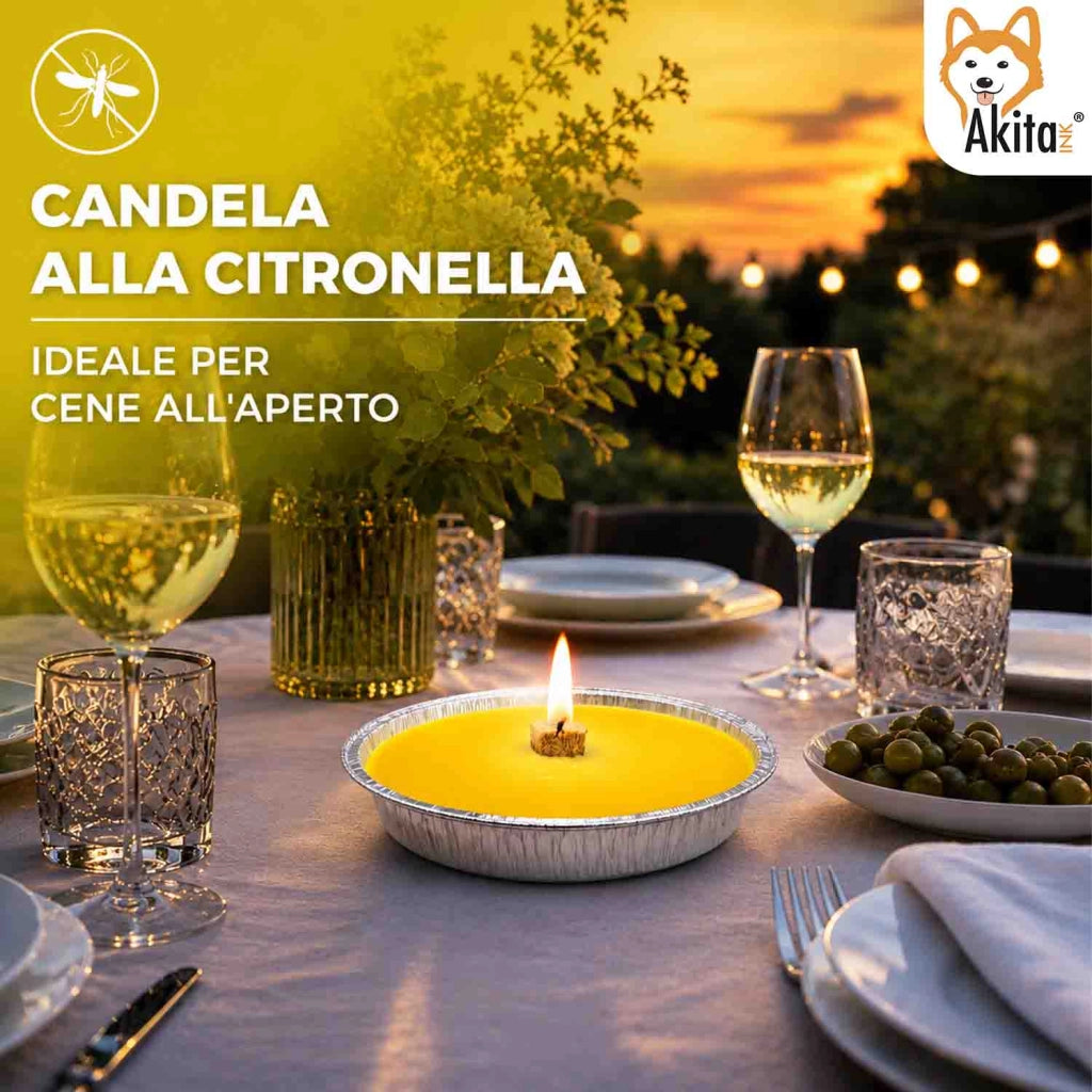 Akitaink 5 Candele Citronella Antizanzare Esterno