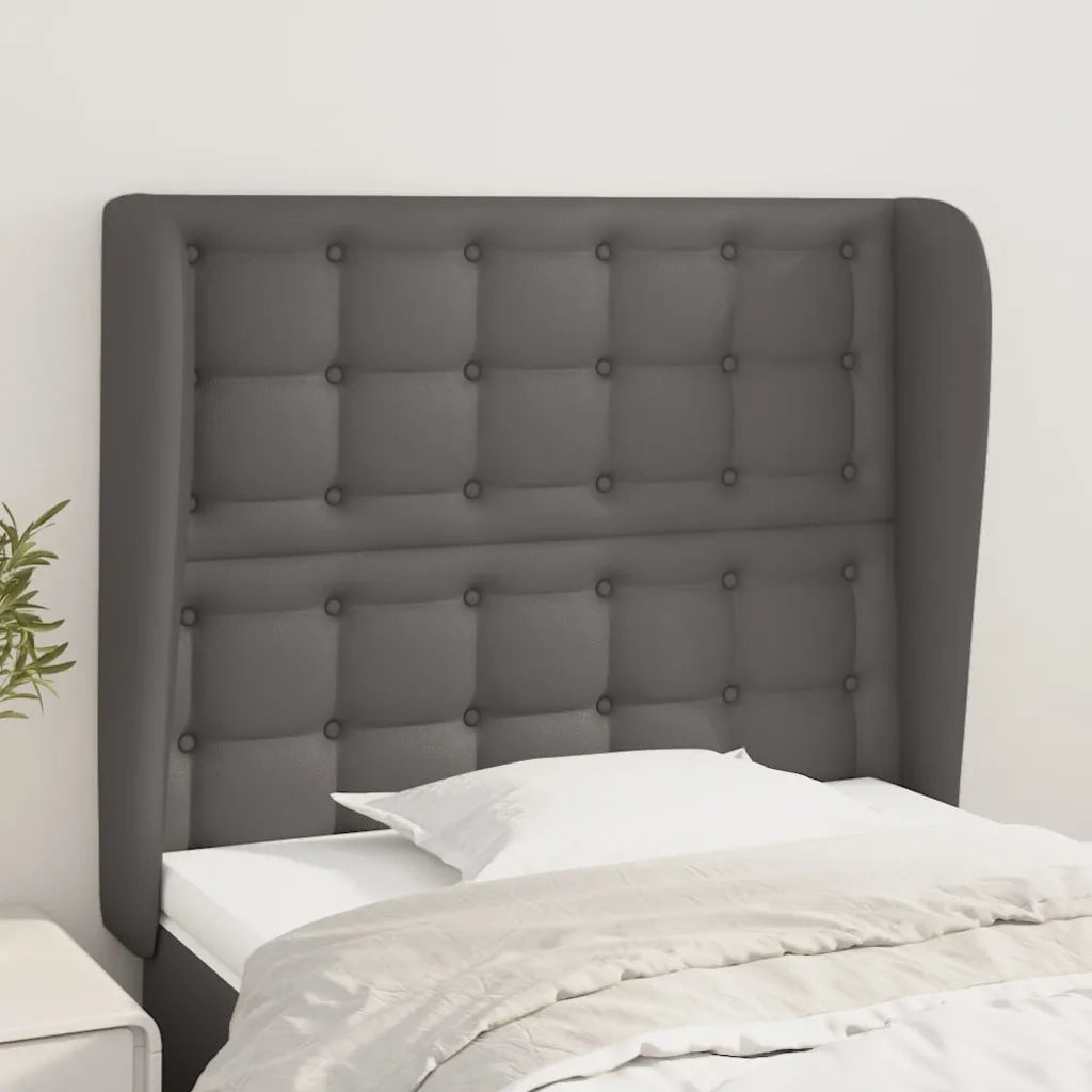 Testiera ad Orecchio-Testata con Orecchie Grigio 103x23x118/128cm in Similpelle 448737