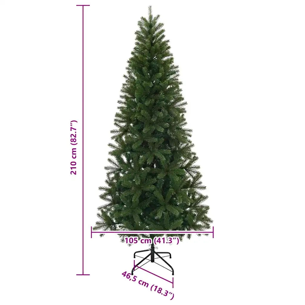 Albero di Natale | Decorazioni natalizie artificiale Verde 210 cm PVC, PE e acciaio