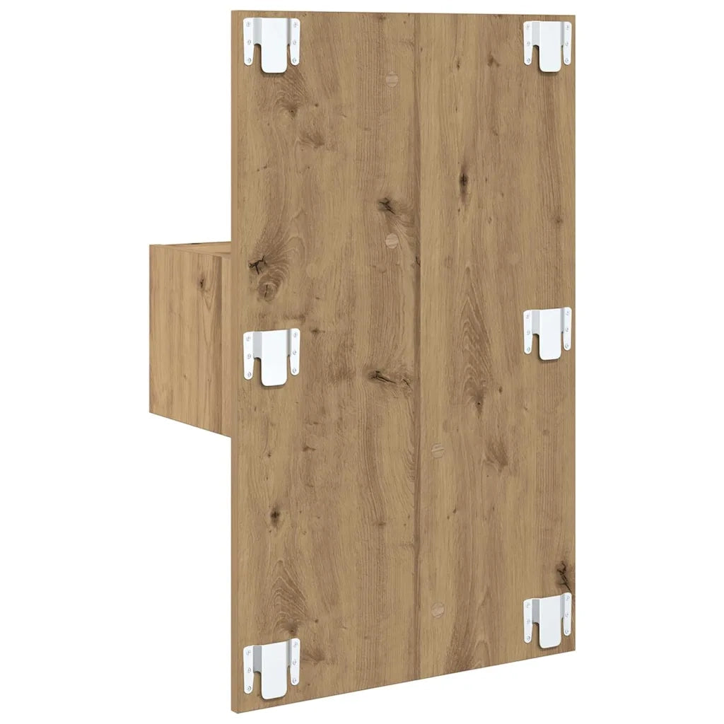 Armadio da Notte 2 pcs Rovere artigianale 50 x 32,5 x 80cm