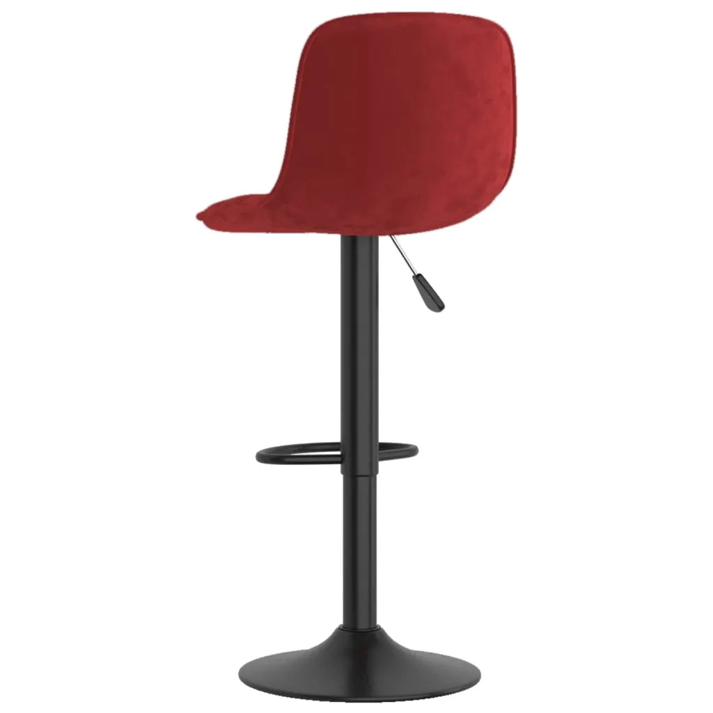 Sgabelli da Bar 2 pz Rosso Vino in Velluto 333997