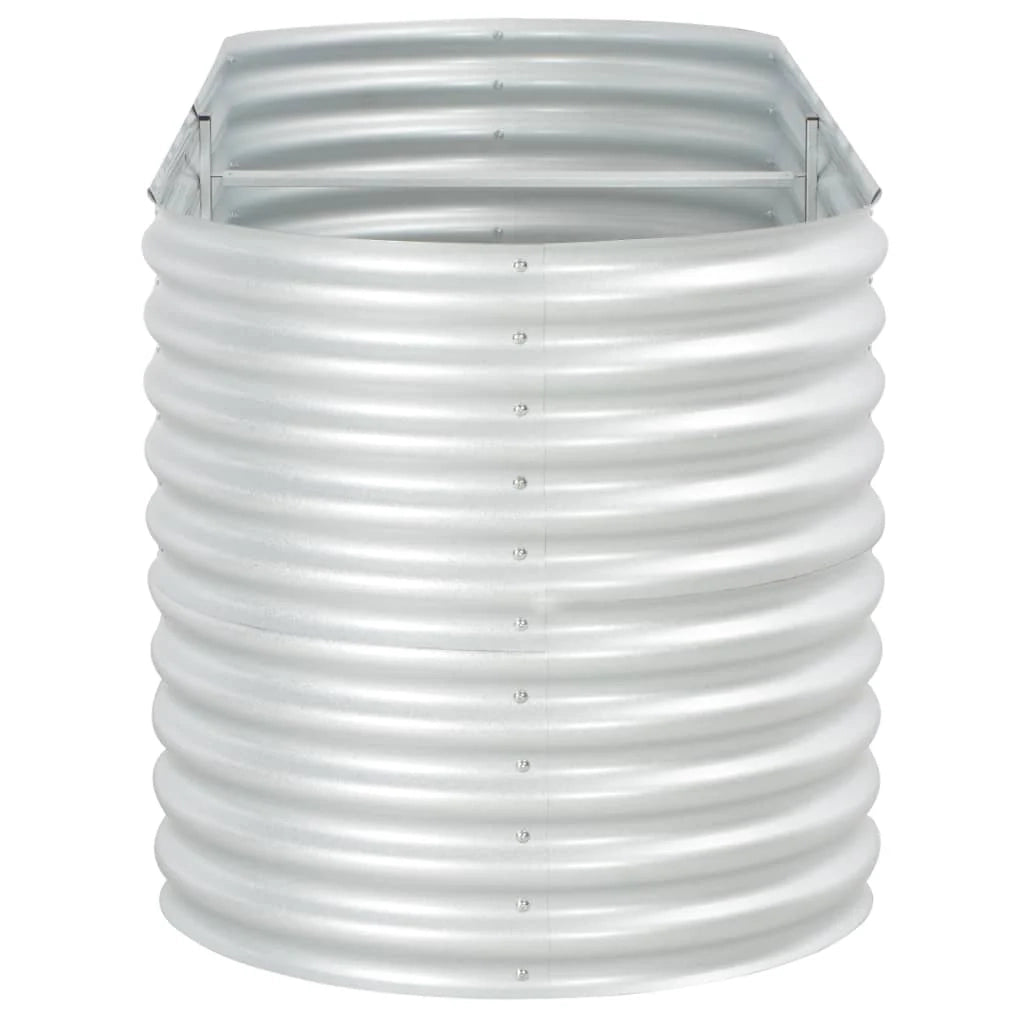 Fioriera rialzata per piante e fiori giardino 240 x 80 x 81 cm acciaio zincato argento 02_0001022