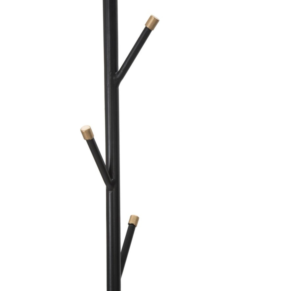 Appendiabiti e portaombrelli Glam Black in ferro nero e gold – H 176 cm
