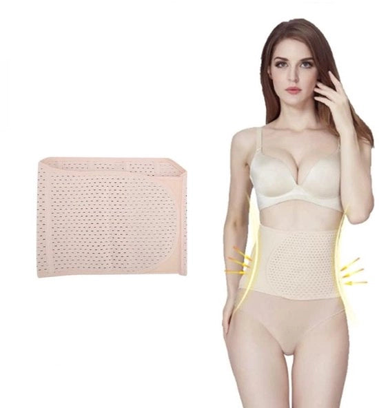 Corsetto di sostegno per la pancia dopo la maternità - Cintura per dimagrimento per donne - Recupero della pancia - Corsetto con supporto lombare (Beige)