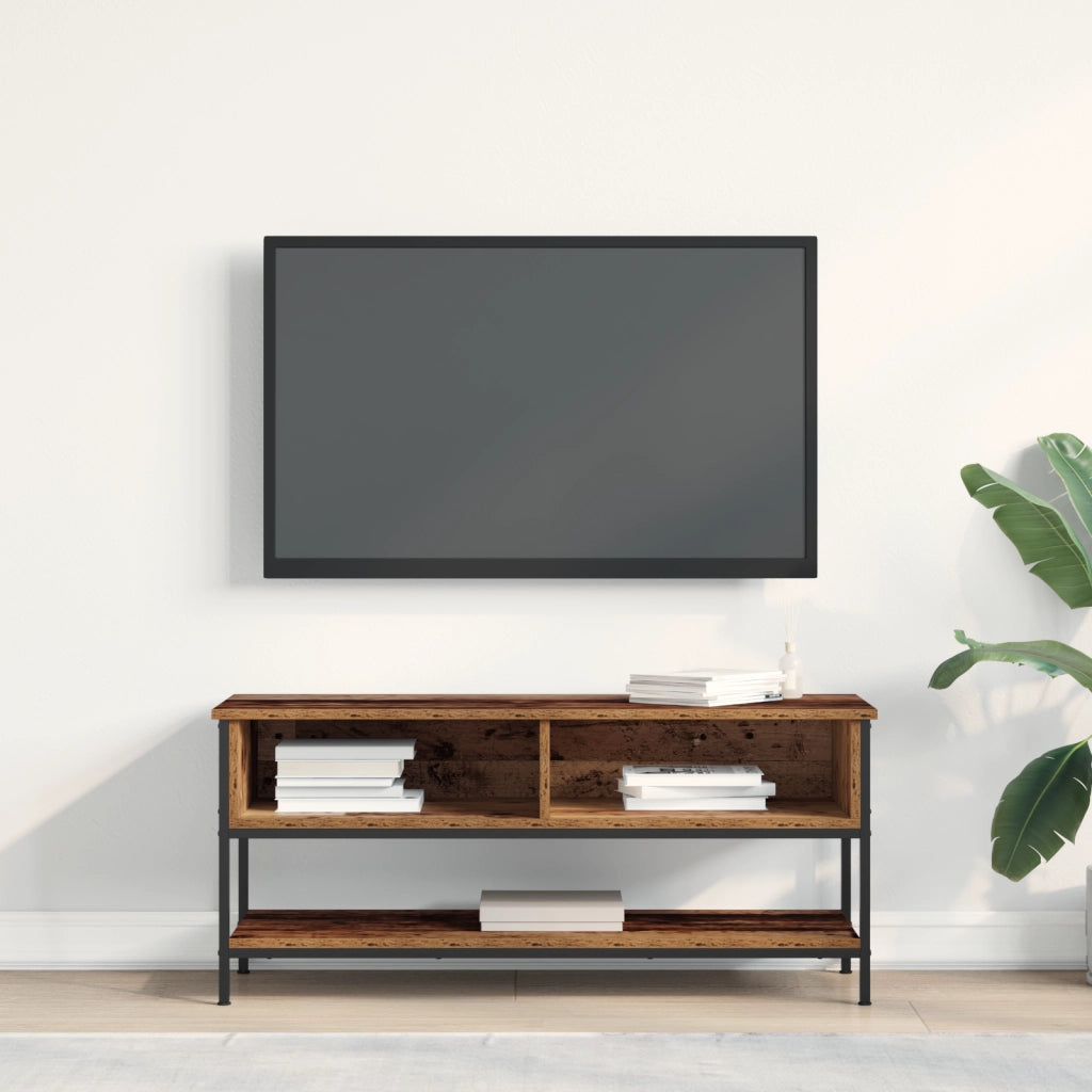 Mobile per TV  in legno vecchio 100x35x45 cm in legno ingegnerizzato e acciaio