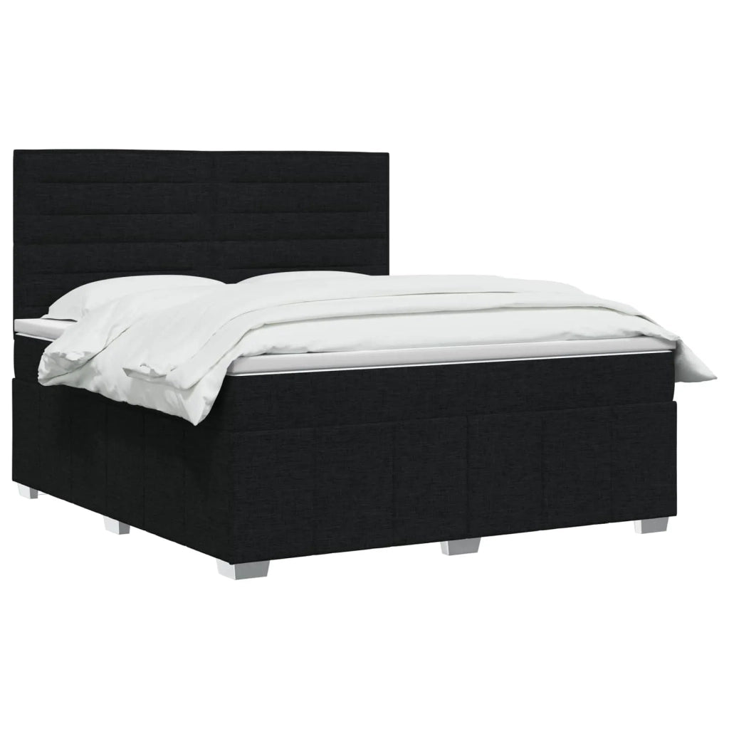 Letto box spring con materasso Nero 140 x 200 cm Tessuto 3454150