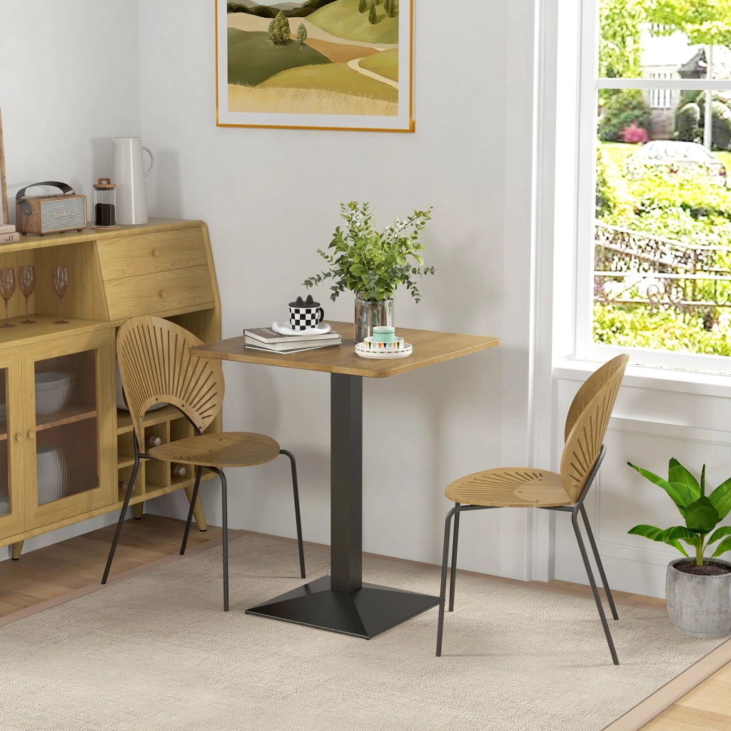 Tavolo da pranzo quadrato per 2 persone ¨C Minimal ¨C Legno effetto rovere, struttura metallo, 70x70x75 cm