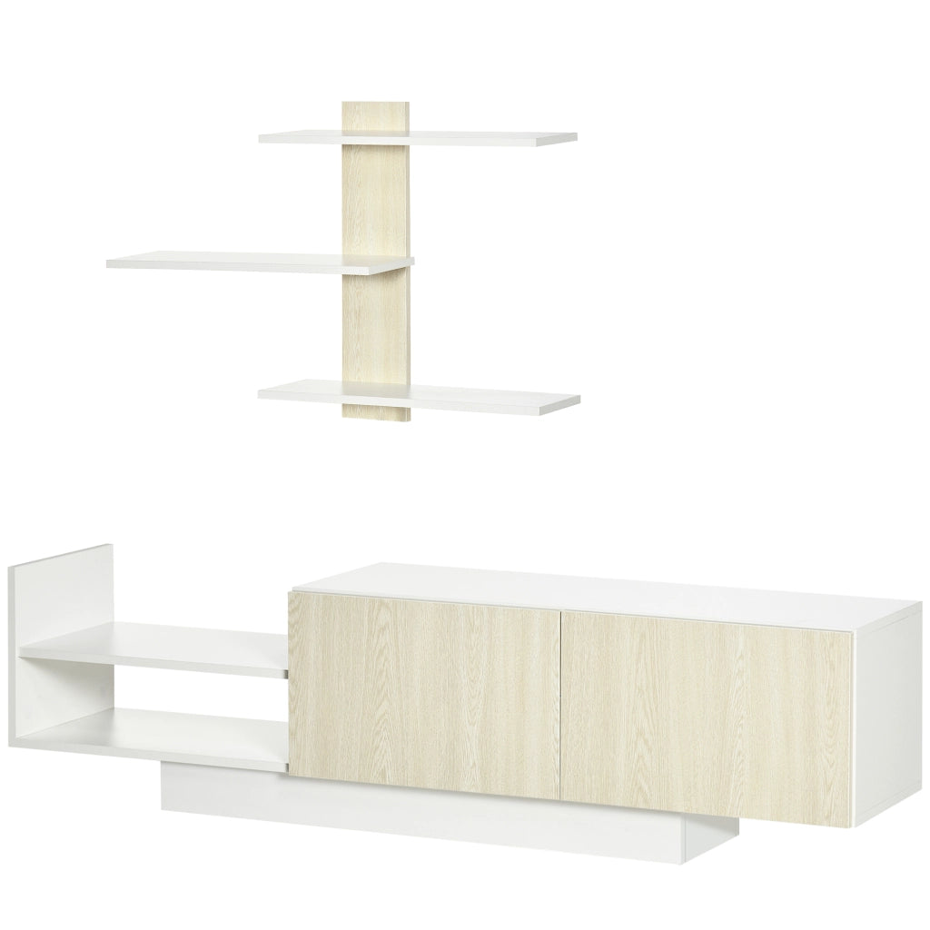 Mobile TV con Tavolino ¨C zephmum ¨C Legno Naturale 150x31.5x40 cm