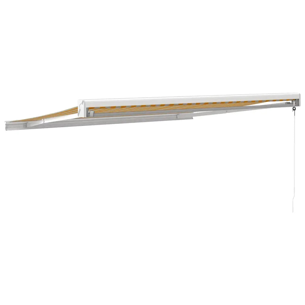 Tenda retrattile Giallo e Bianco con Struttura Bianca 3154532