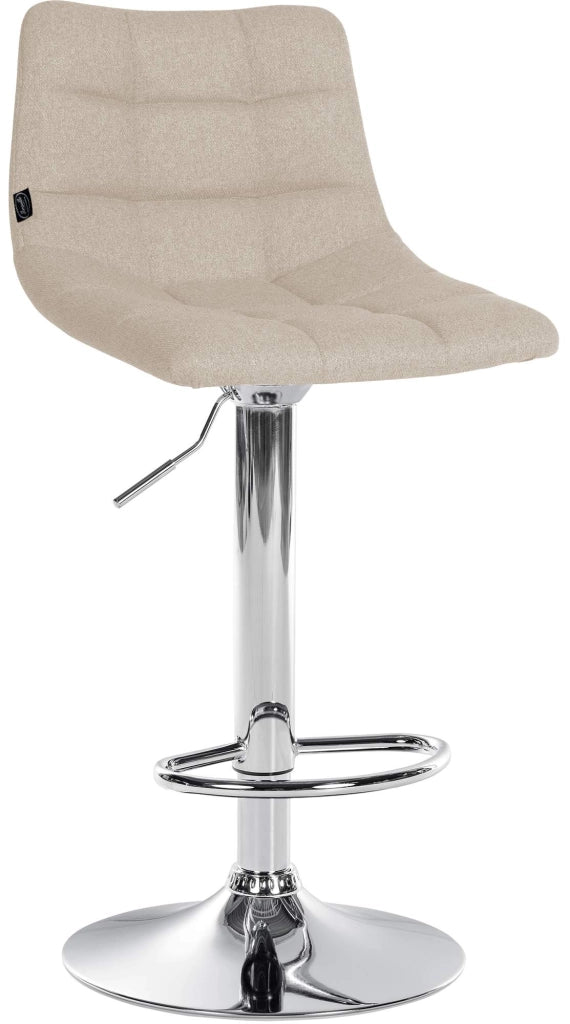 Set di 2 sgabelli da bar Jerry Fabric crema,cromo