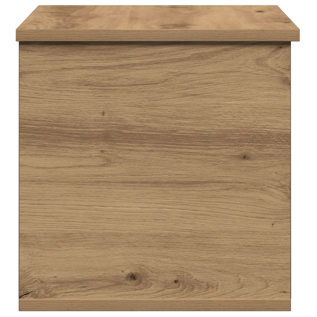 Scatola di stoccaggio  con coperchio in rovere artigianale 60x35x35 cm in legno ingegnerizzato