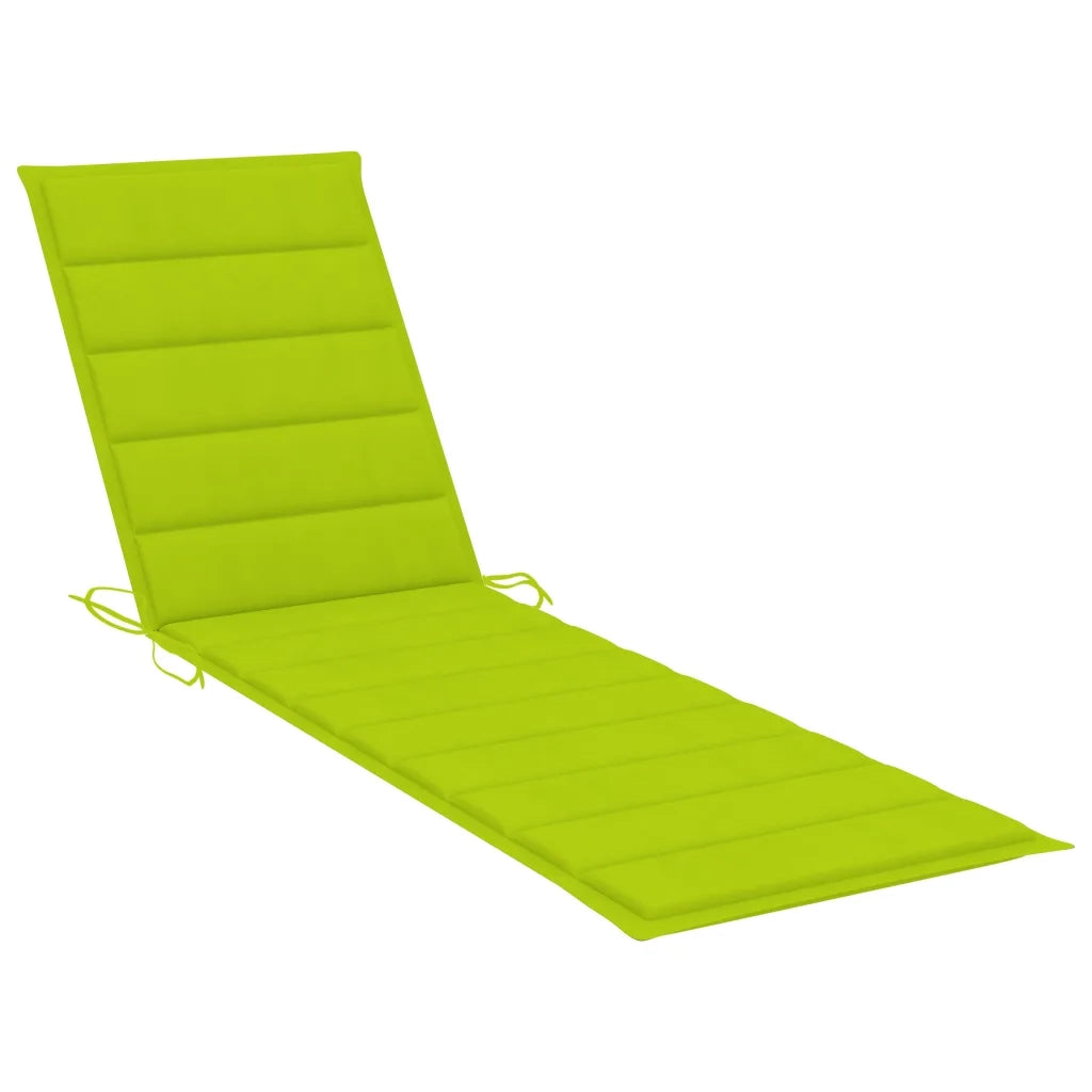 Lettino Prendisole e Cuscino in Massello Teak Verde Brillante 3063017