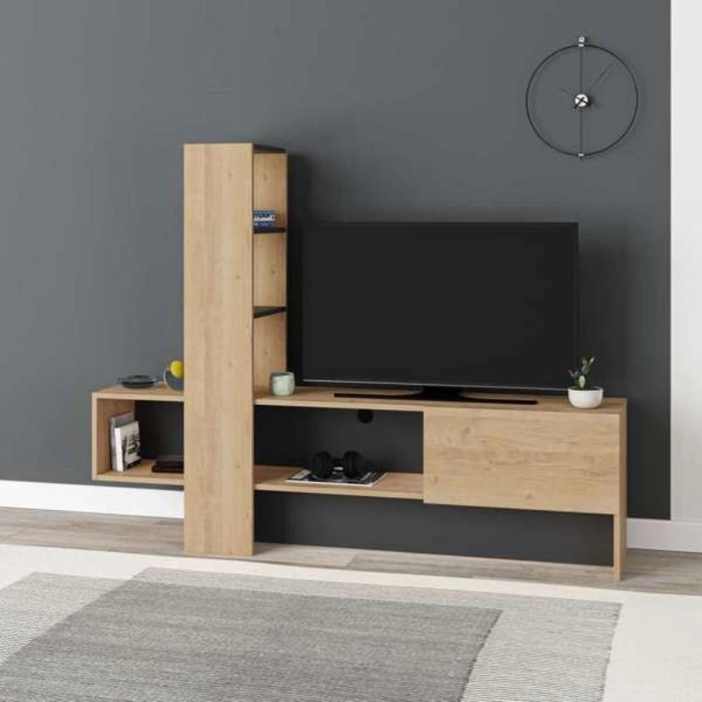 Mobile porta Tv Troya con anta a ribalta 180 cm colore rovere antracite
