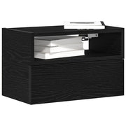 Comodino a Muro Nero 45x26x28,5 cm