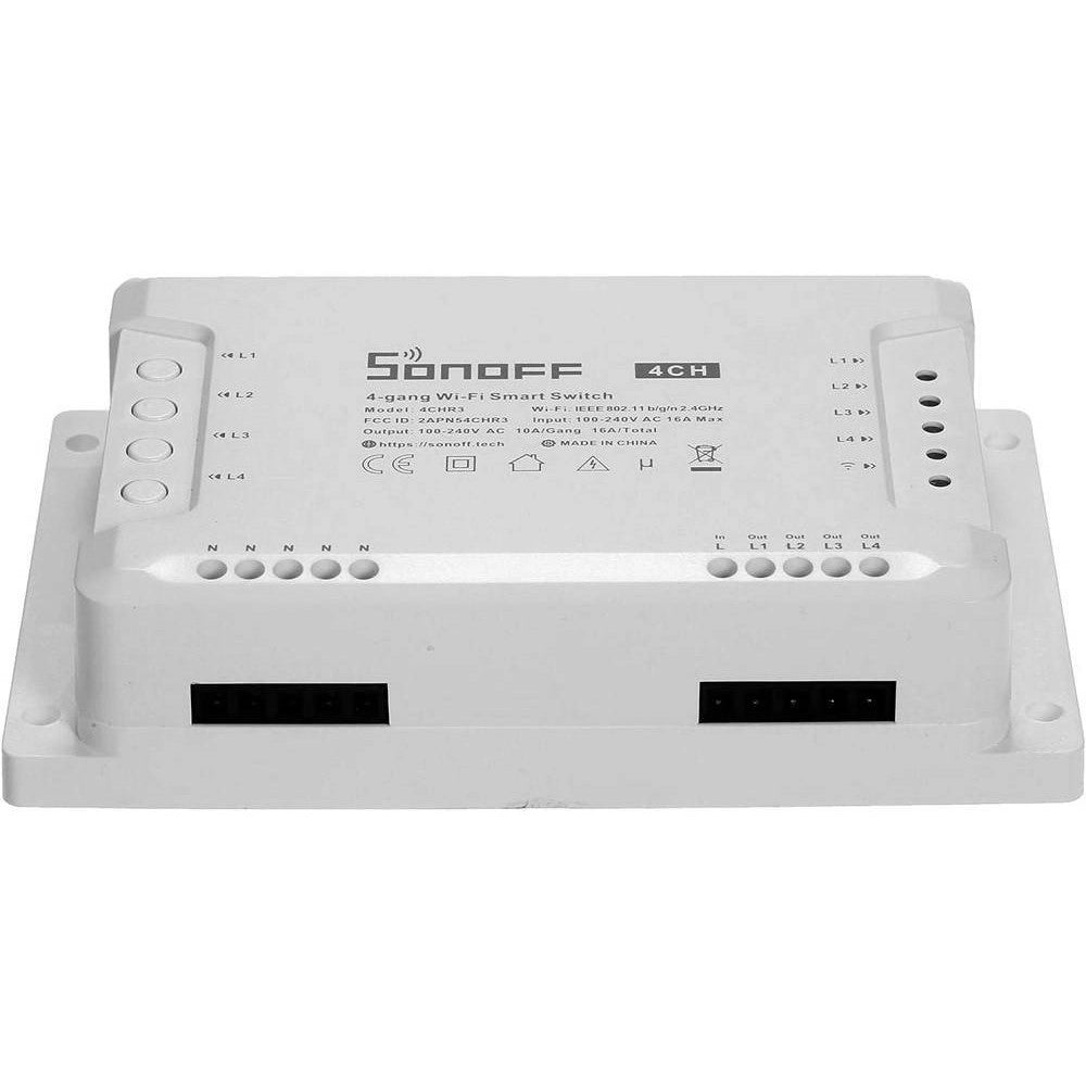 Trade Shop - Interruttore Intelligente Sonoff 4chr3 Wi-fi Smart Switch A 4 Canali Alexa Google -