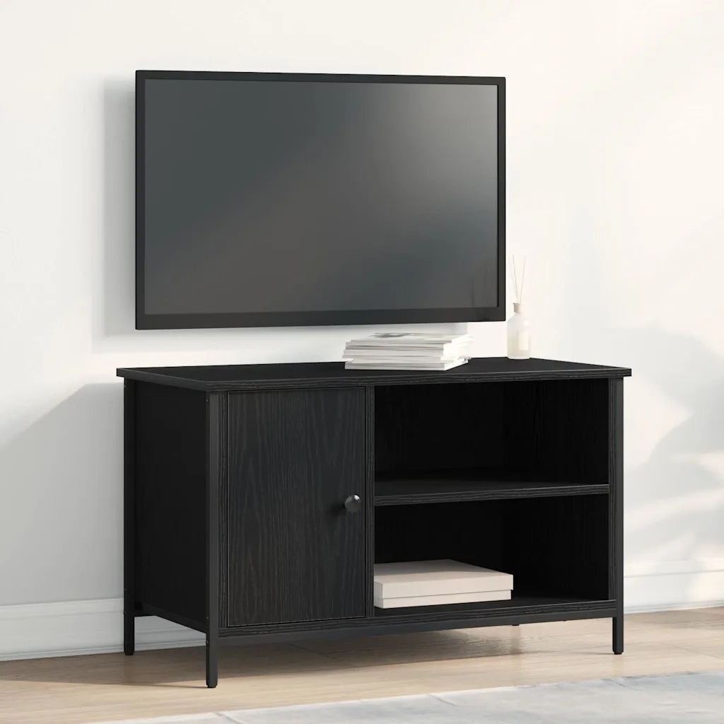 Mobile TV Rovere nero 80 x 40 x 50 cm Legno multistrato 862144