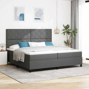 Letto a molle con materasso Grigio scuro 200 x 200 cm Tessuto 3339491