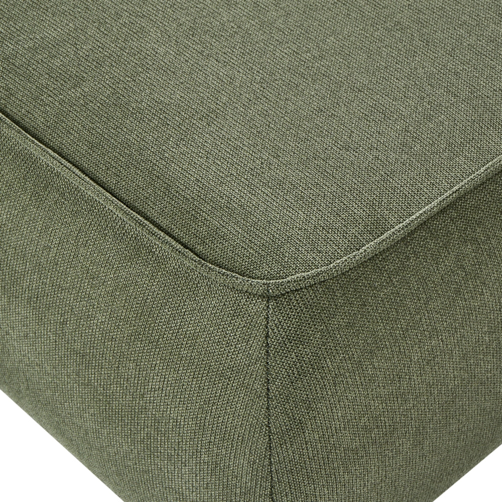 Pouf quadrato in tessuto verde imbottitura di qualità decorativo stile Moderno per soggiorno