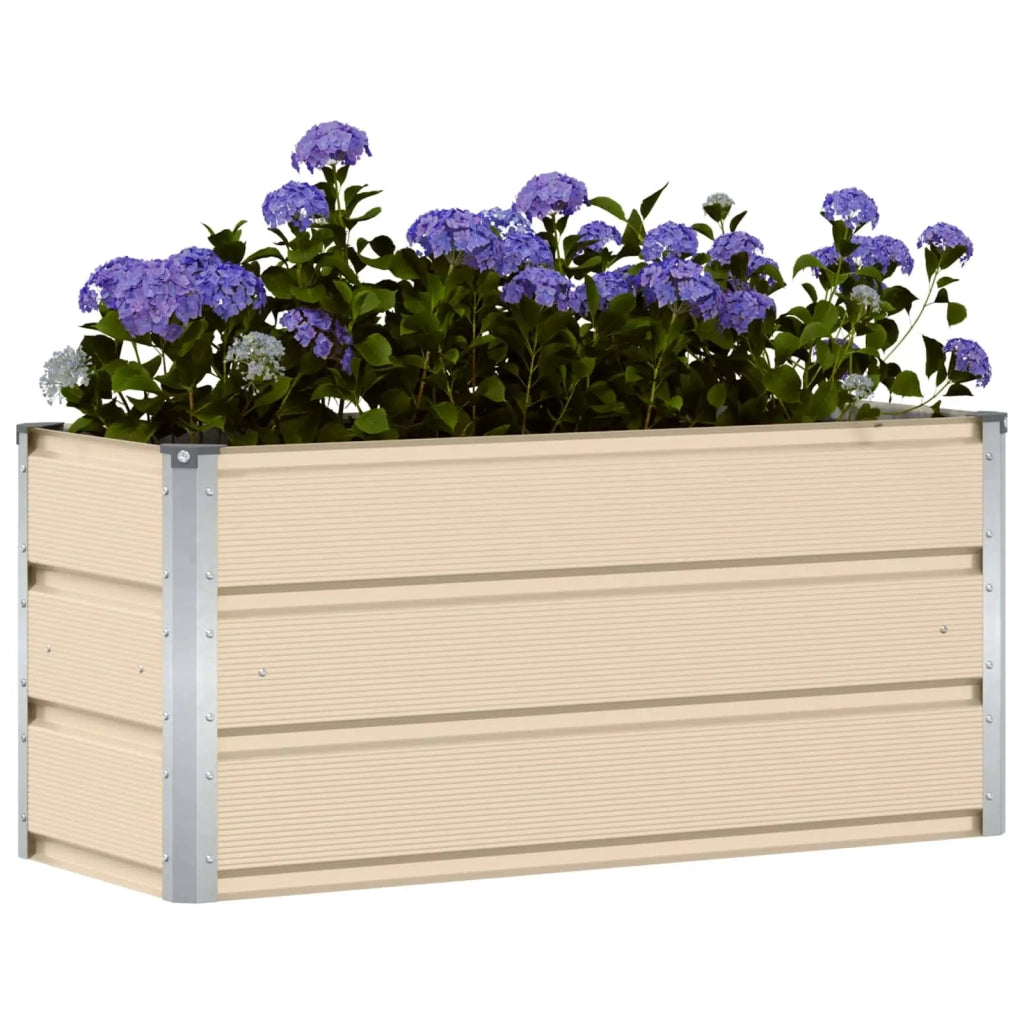 Fioriera | Cassetta per fiori | Vaso Avorio 100 x 40 x 45 cm Acciaio