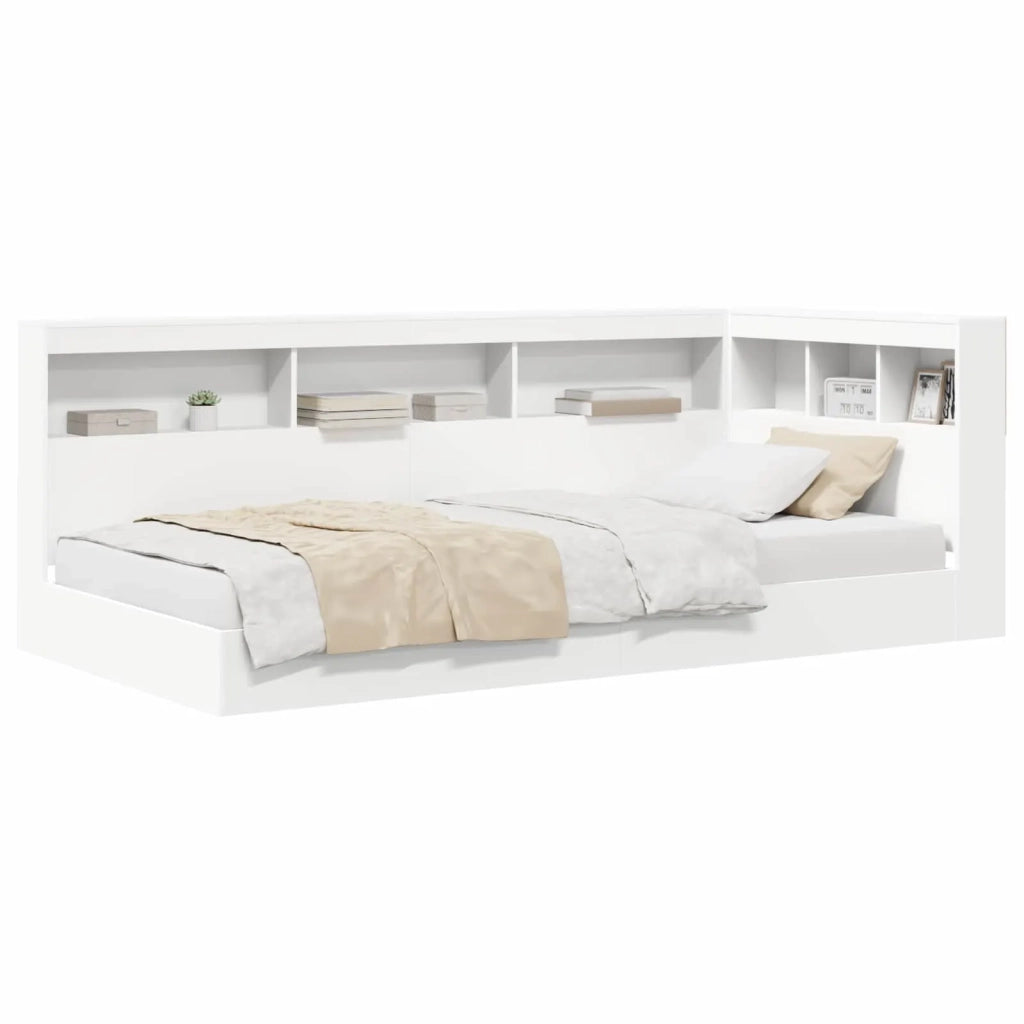 Letto Libreria Bianco 90 x 190 cm Legno multistrato 3335749