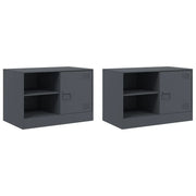 Mobili TV 2 pz | Armadietto TV | Mobile Porta TV Antracite 67x39x44 cm in Acciaio