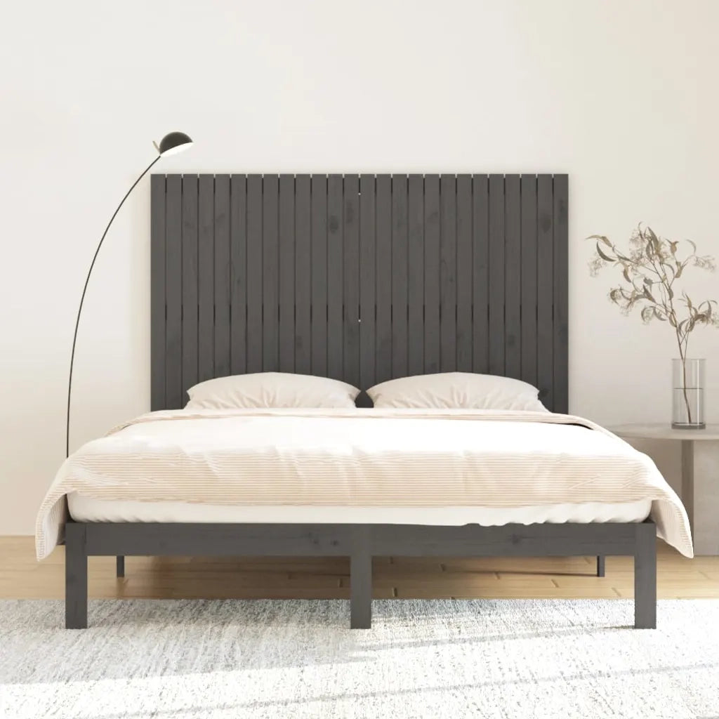 Testiera | Testata da Parete Grigia 166x3x110 cm Legno Massello di Pino