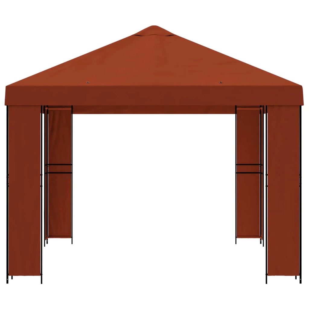 Gazebo 4 × 3 m Terracotta Poliestere e Acciaio 190 gsm
