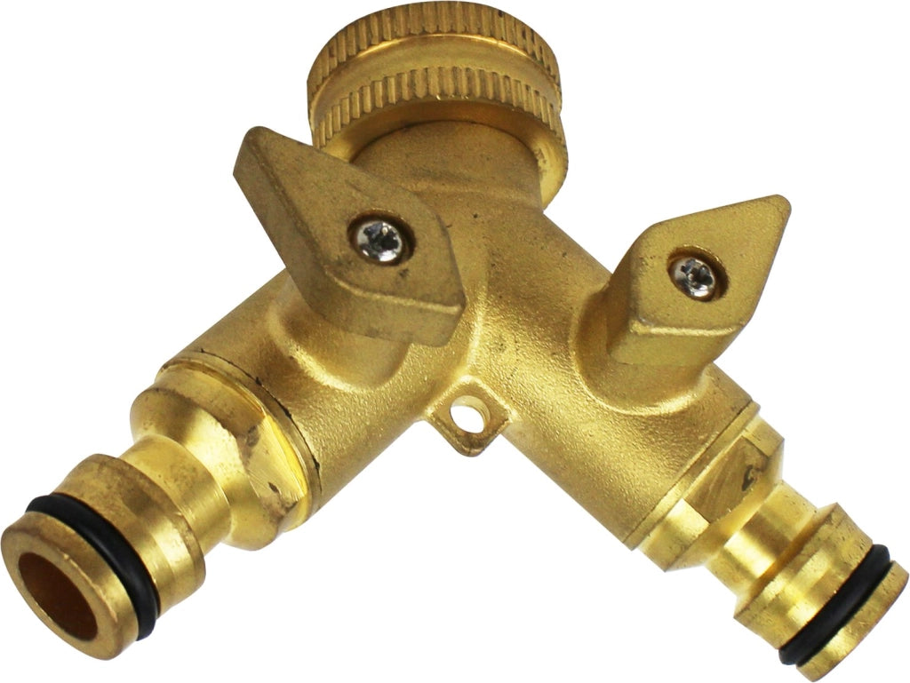 PRESA RUBINETTO DOPPIA USCITA IN OTTONE CON INNESTI RAPIDI IDEAL STAR - IDEAL STAR