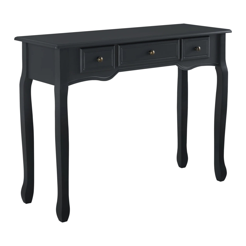 Consolle per ingresso o soggiorno con 3 cassetti MDF gambe in pino 100 cm nero 03_0004179/2