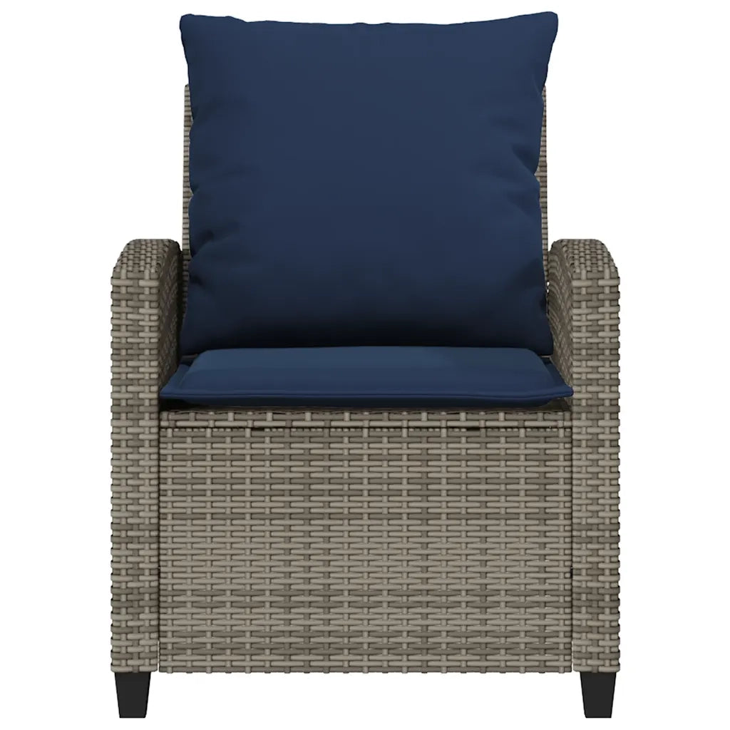 Set Divani da Giardino 4 pz con Cuscini in Polyrattan Grigio CFW7811435