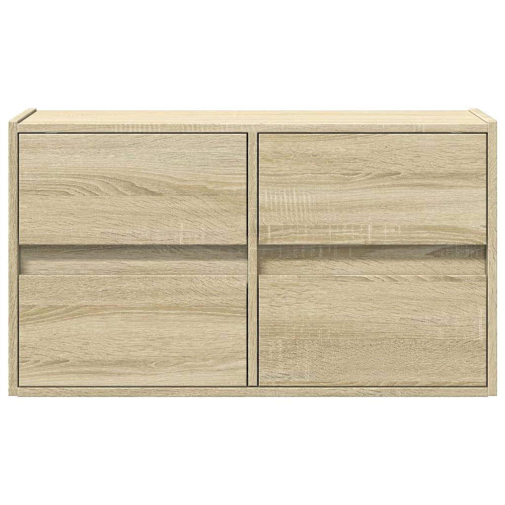 Mobile TV multimediale mensola TV credenza mobile TV sala da pranzo soggiorno camera da letto a parete con luci LED rovere Sonoma 80 x 31 x 45 cm marrone 02_0028027